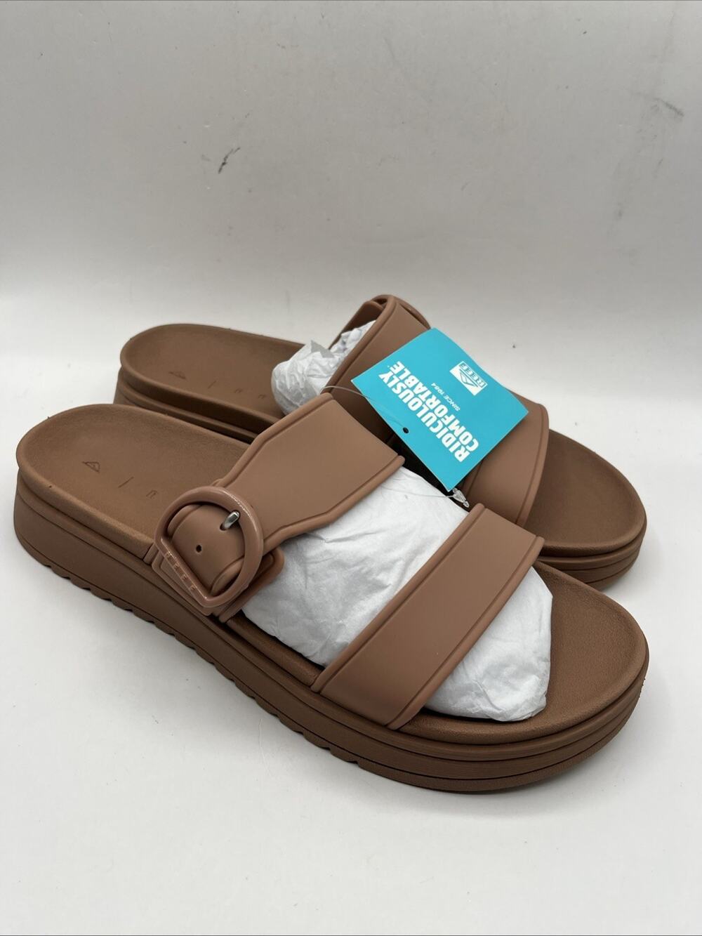 Reef Vista Capri Sandals Womens Slide Double Strap Comfort Sz US 10 Tan Brown - Picture 1 of 10